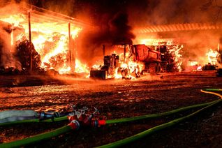 Die Scheune wurde zum Opfer der Flammen. Verletzt wurde zum Glück niemand.