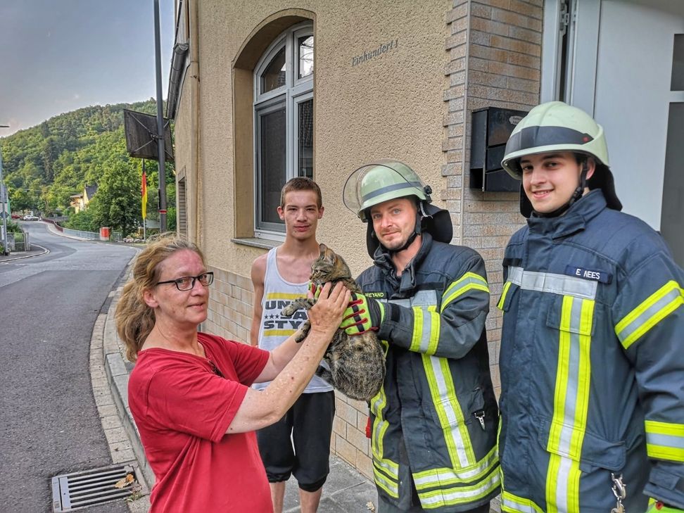 Da isse wieder: Mia hat sich nicht mehr vom dach getraut. Foto: Schmitt