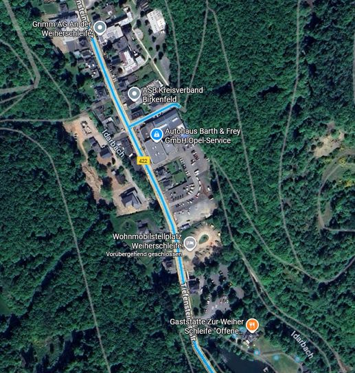 Bausbabschnitte in der Tiefensteiner Straße.