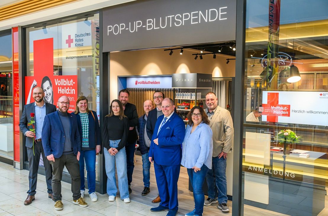 Die Pop-Up-Blutspende befindet sich in zentraler Lage der Trier Galerie.