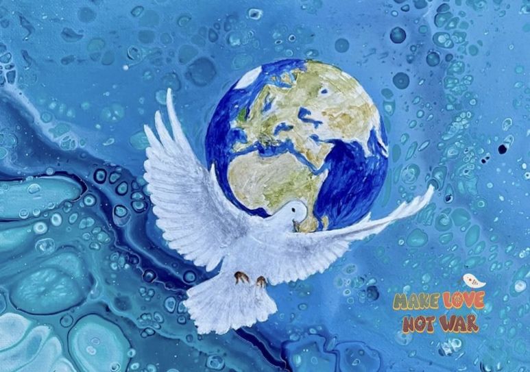 So sieht eine Postkarte aus, die Ela Rübenach für den guten Zweck gestaltet hat.