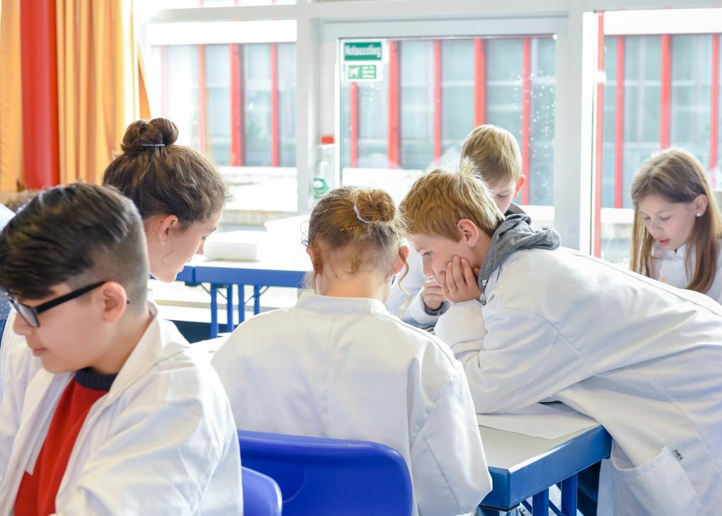 Schüler im BioGeob-Labor. Foto: Uni Trier