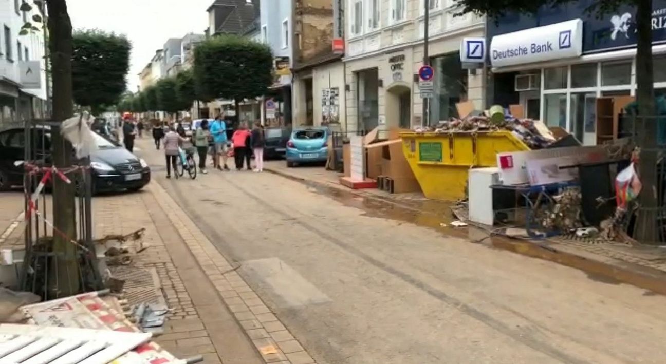 Die Wilhelmstraße in Euskirchen ist schwer betroffen. mjo-Foto