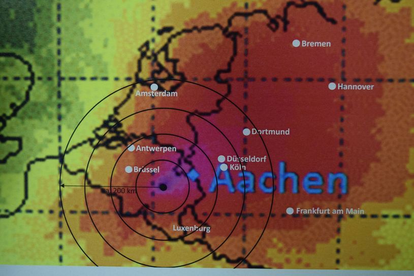 Dieses Schaubild zeigt, dass die Städteregion Aachen bei einem Reaktorunfall in Tihange unmittelbar betroffen sein würde.