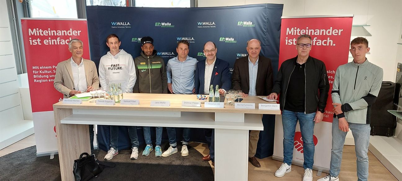 Organisatoren, Sportler und Sponsoren präsentierten die Eckdaten der internationalen Leichtathletikveranstaltung.
