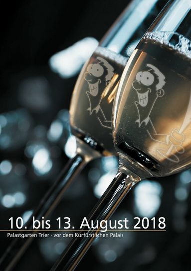 Die Gläser zur Sektgala gibt es für 4 Euro. Entworfen vom Trierer Cartoonisten Johannes Kolz könnten sie zu einem Sammlerstück werden. Foto: hitdelight/fotolia.com, Kolz