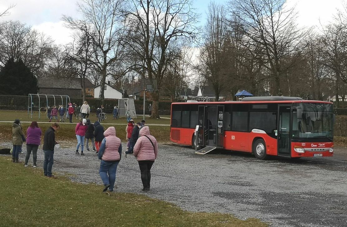 Am Freitag war der Schnelltest-Bus u.a. in Lammersdorf. Foto: Hoffmann