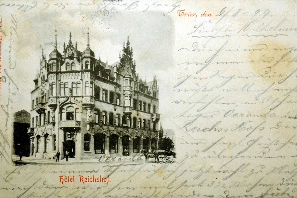 So prächtig hieß das Hotel Reichshof seine Gäste 1899 willkommen. Foto: historische Postkarte