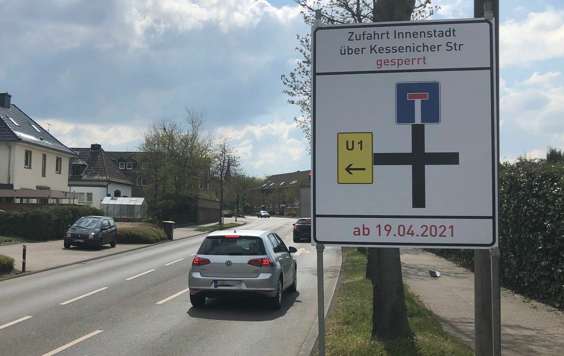 Die Kessenicher Straße wird im Abschnitt zwischen Mühlenstraße und Walramstraße voll gesperrt. Foto: Scholl