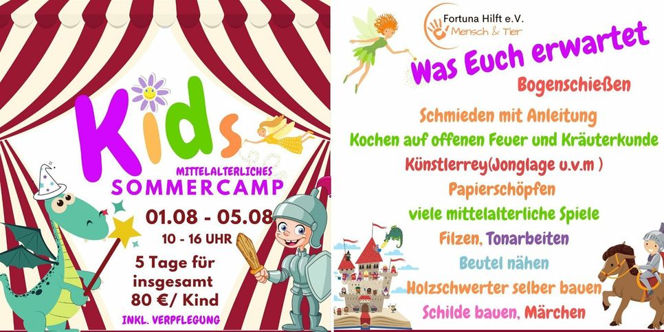 Vom 1. bis zum 5. August findet das Sommercamp statt.