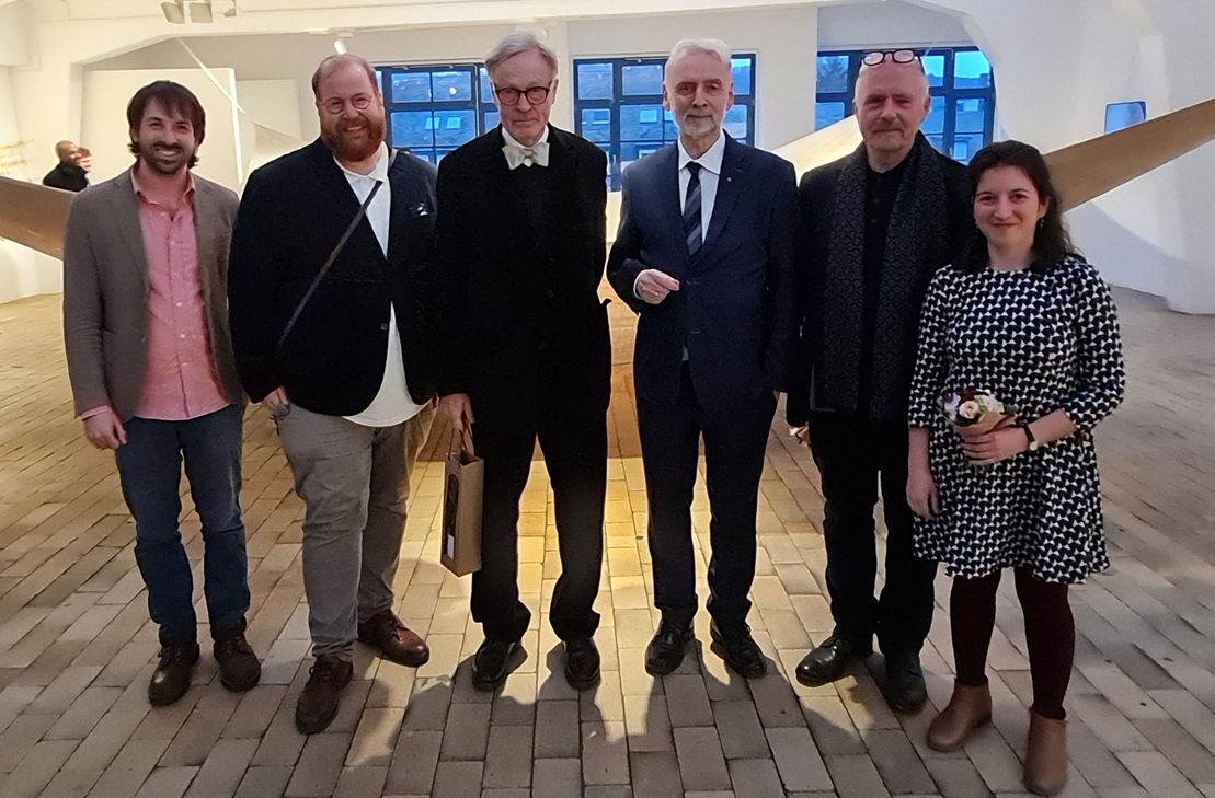 Künstlerische Leitung mit Kulturdezernent Markus Nöhl und Staatssekretät Jürgen Hardeck