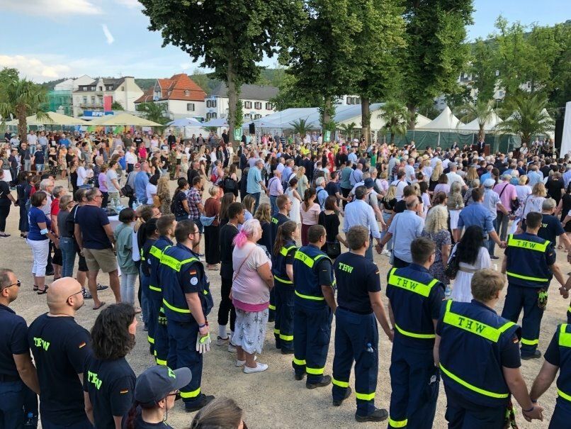 Gedenkveranstaltung zum Jahrestag der Flutkatastrophe in Bad Neuenahr.