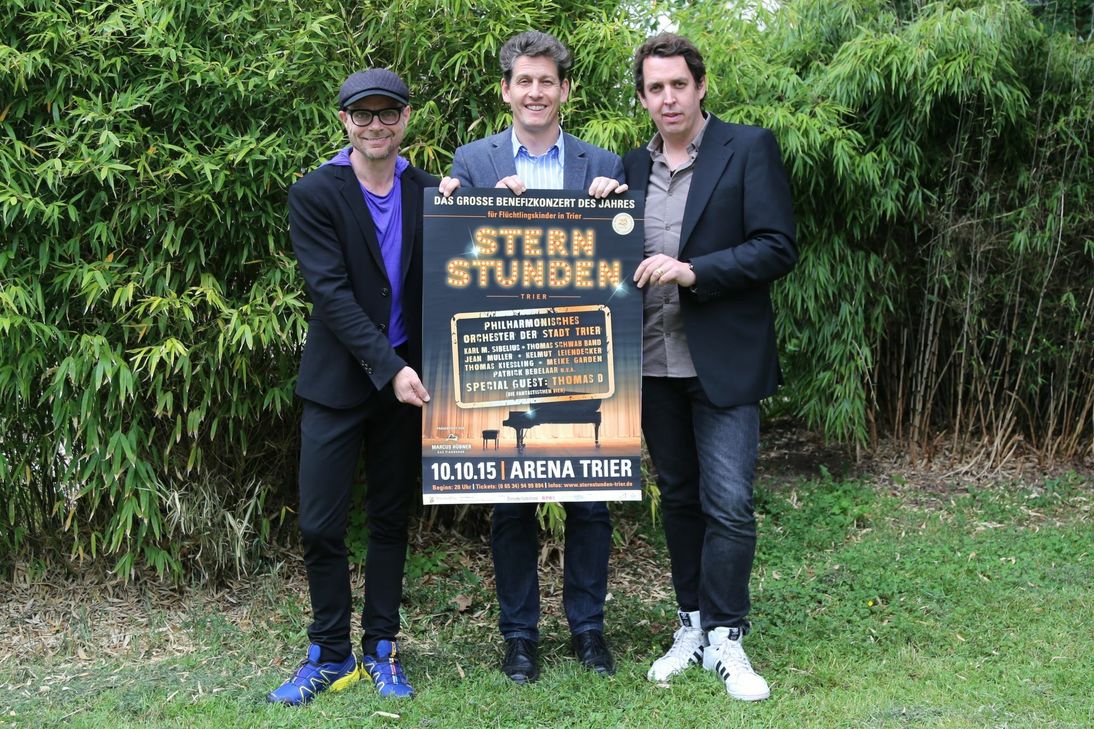 Künstler und Theaterintendant Karl M. Sibelius, Initiator Marcus Hübner und Thomas Schwaab, musikalischer Leiter der "Sternstunden". Foto: FF
