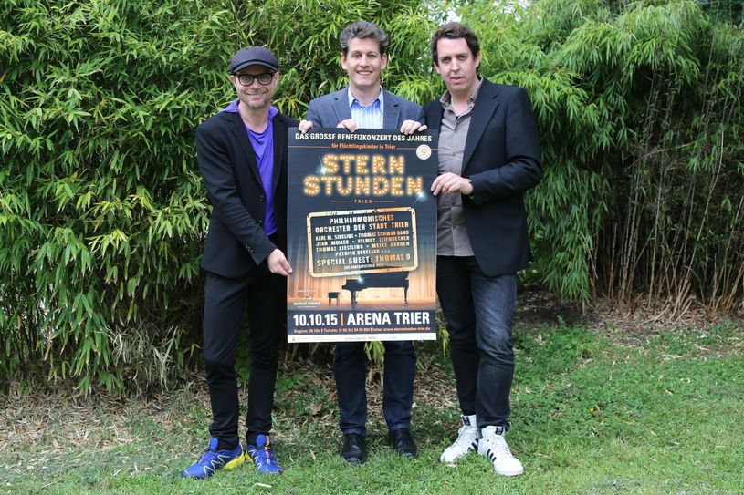 Künstler und Theaterintendant Karl M. Sibelius, Initiator Marcus Hübner und Thomas Schwaab, musikalischer Leiter der "Sternstunden". Foto: FF
