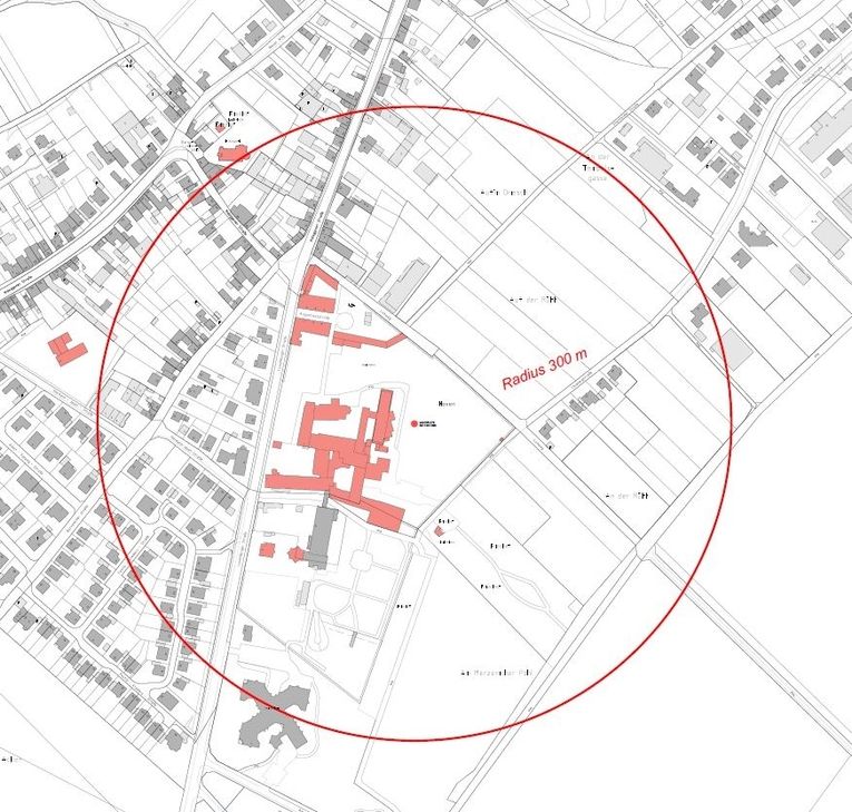 Diese Karte zeigt den Bereich, der evakuiert werden muss. Am Ende des Artikels ist ein Link zu einer vergrößerten Ansicht des Evakuierungsbereiches zu finden. Foto: Stadt Zülpich