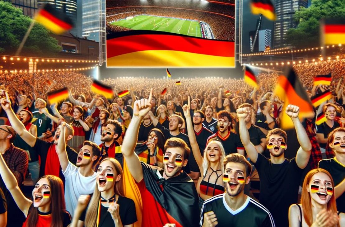 Ganz so voll wird es zum Auftakt der EM beim Public Viewing auf Eifeler Sportgeländen sicher nicht - aber hoffentlich so stimmungsvoll. Foto: KI