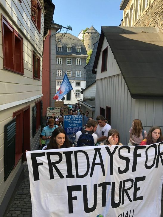 Am Marktplatz gab es eine Kundgebung der "Scientists for future". Foto: T. Förster