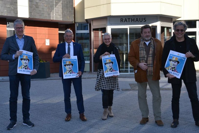 Freuen sich auf einen Kraremanns Tag am 24. April mit noch breiterem Angebot (v.l.): Michael Haas (Gewerbeverein), Bürgermeister Bernd Goffart, Brigitte Jansen (Gemeinde Simmerath), Bruno Beaumart (Street Food Festival) und Lars Harmens (Gewerbeverein Simmerath Marketing).