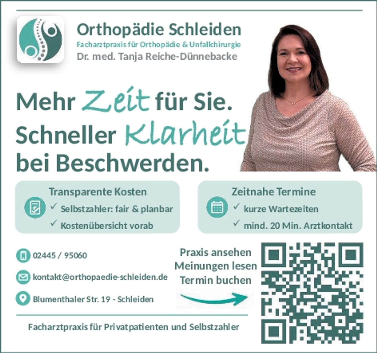 Ihr Fachärztin für Orthopädie