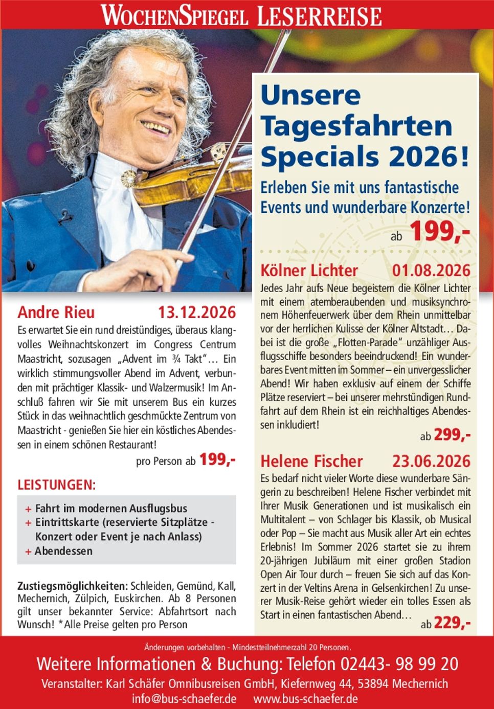 Tagesfahrten Specials