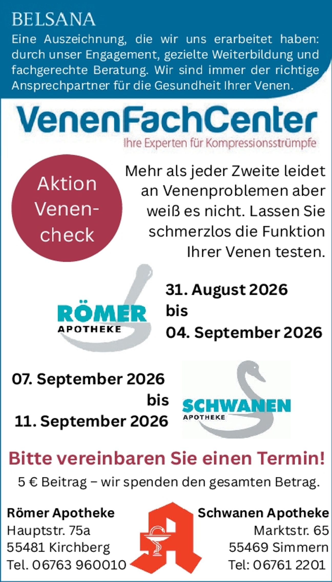 Belsana Venen-Aktionstage