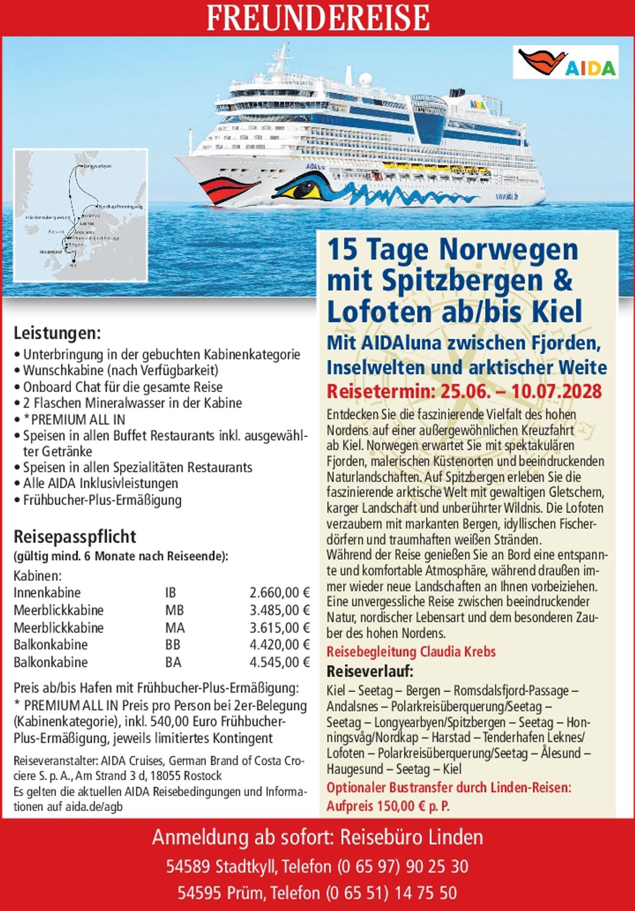 Leserreise AIDA Norwegen/Spitzbergen
