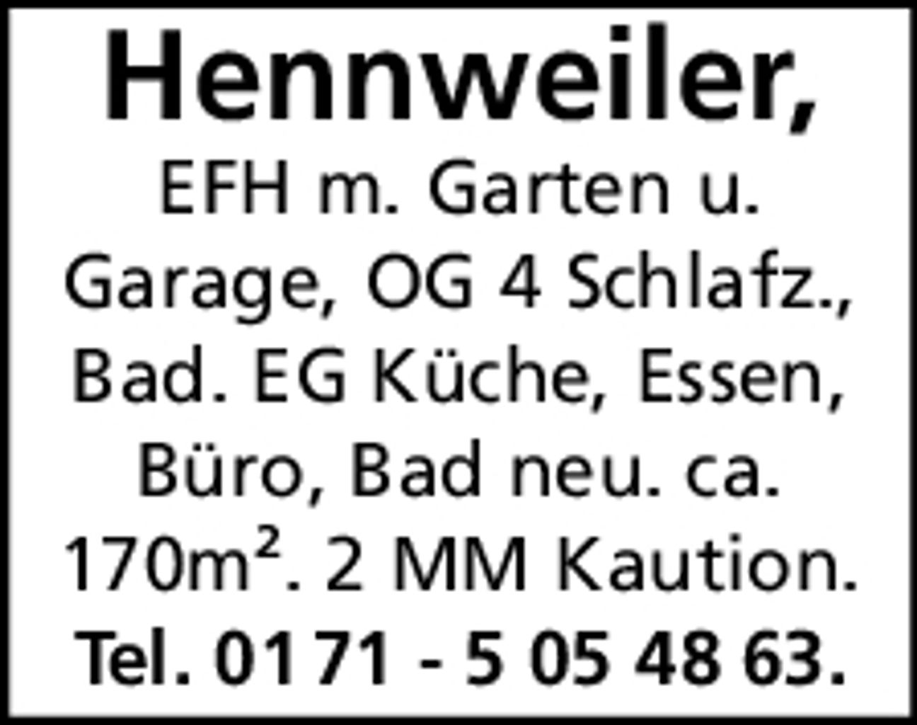 Vermietung Hennweiler
