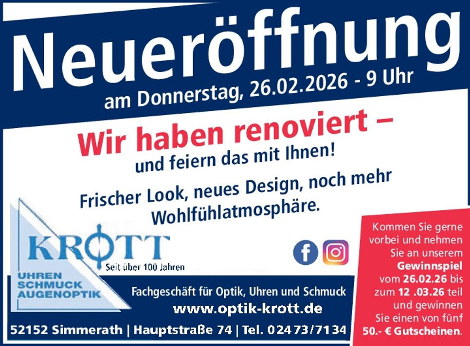 Neueröffnung nach Renovierung