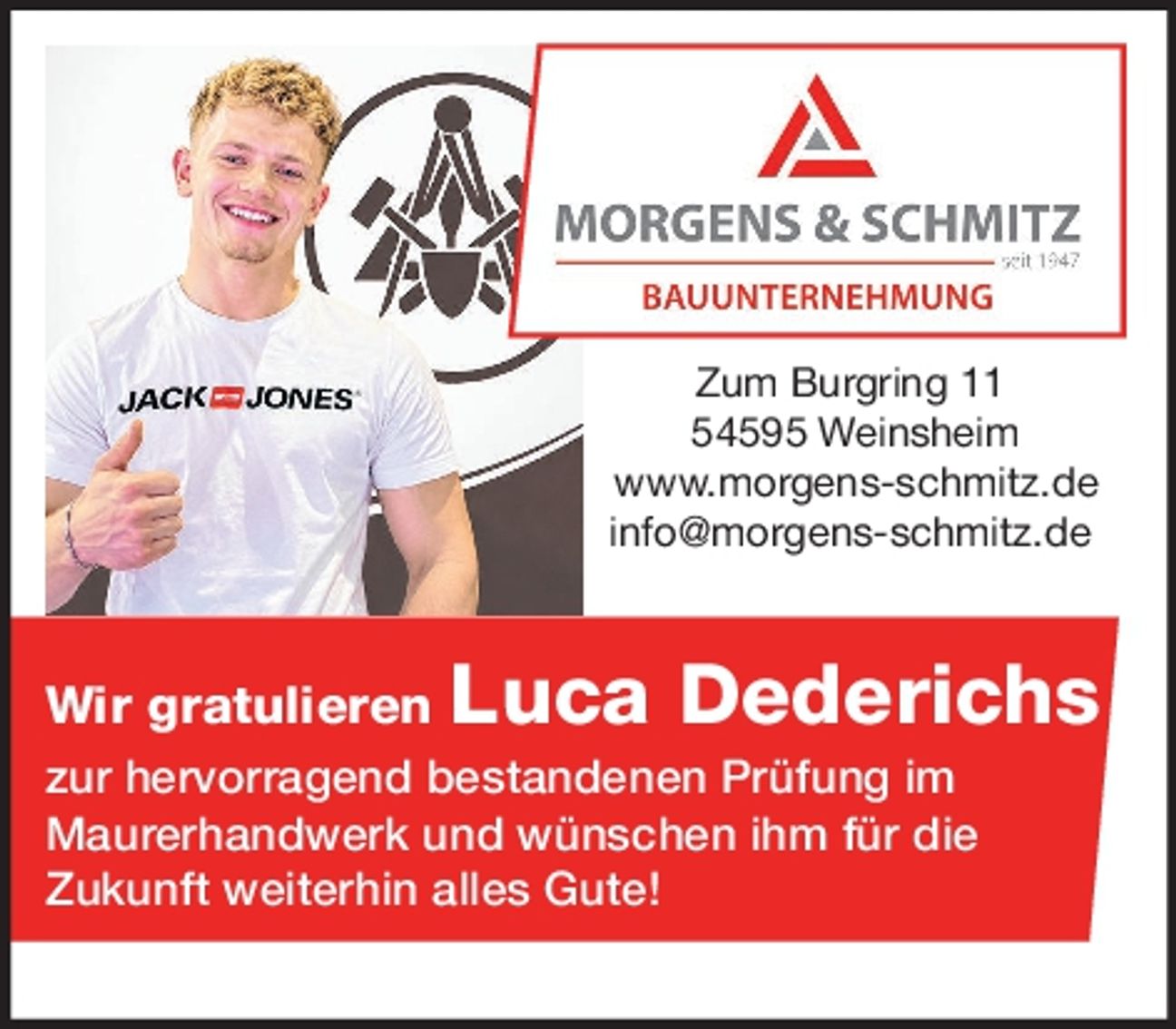 Glückwunsch Luca Dederichs