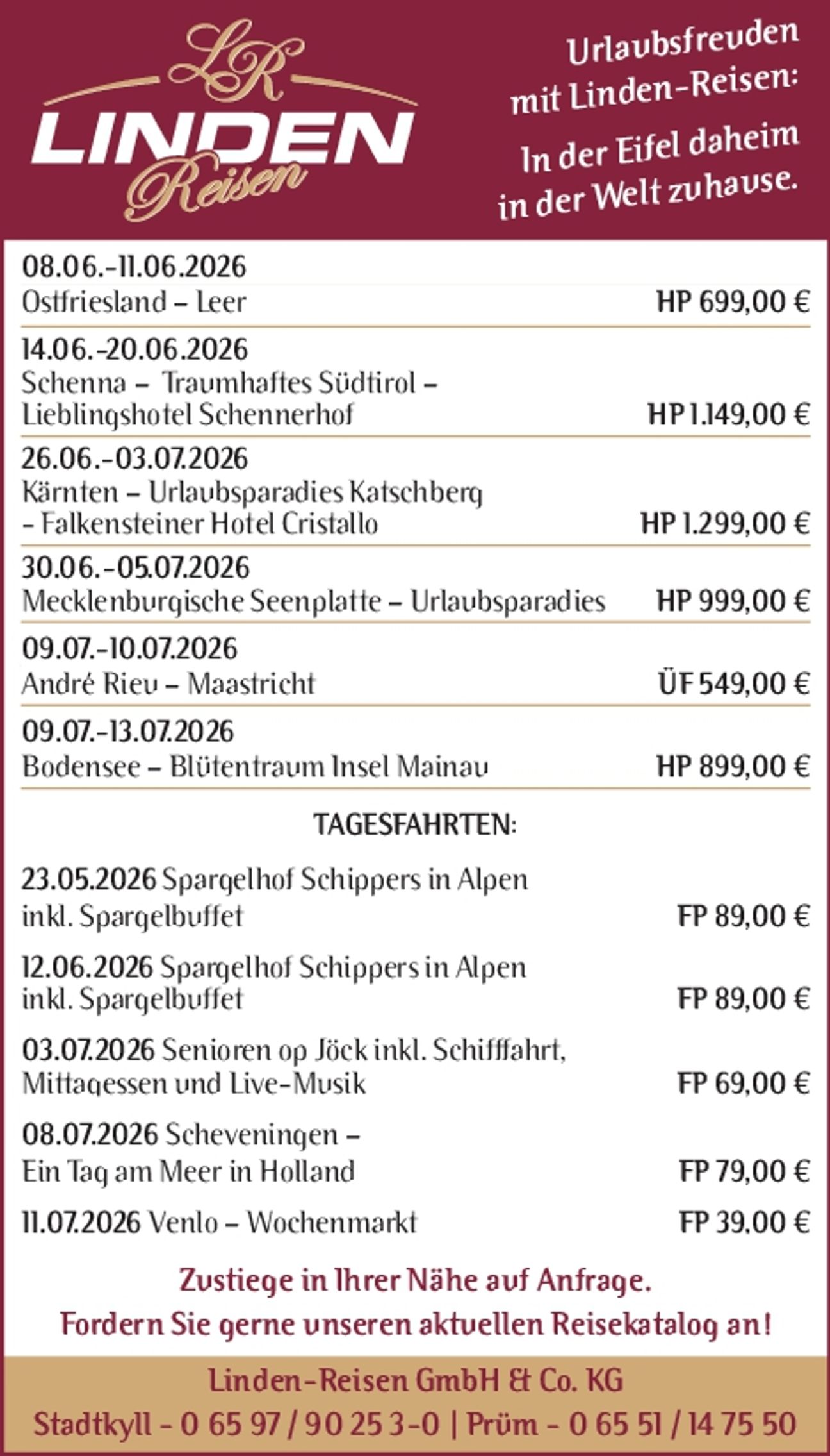 Reiseangebote - KW 20