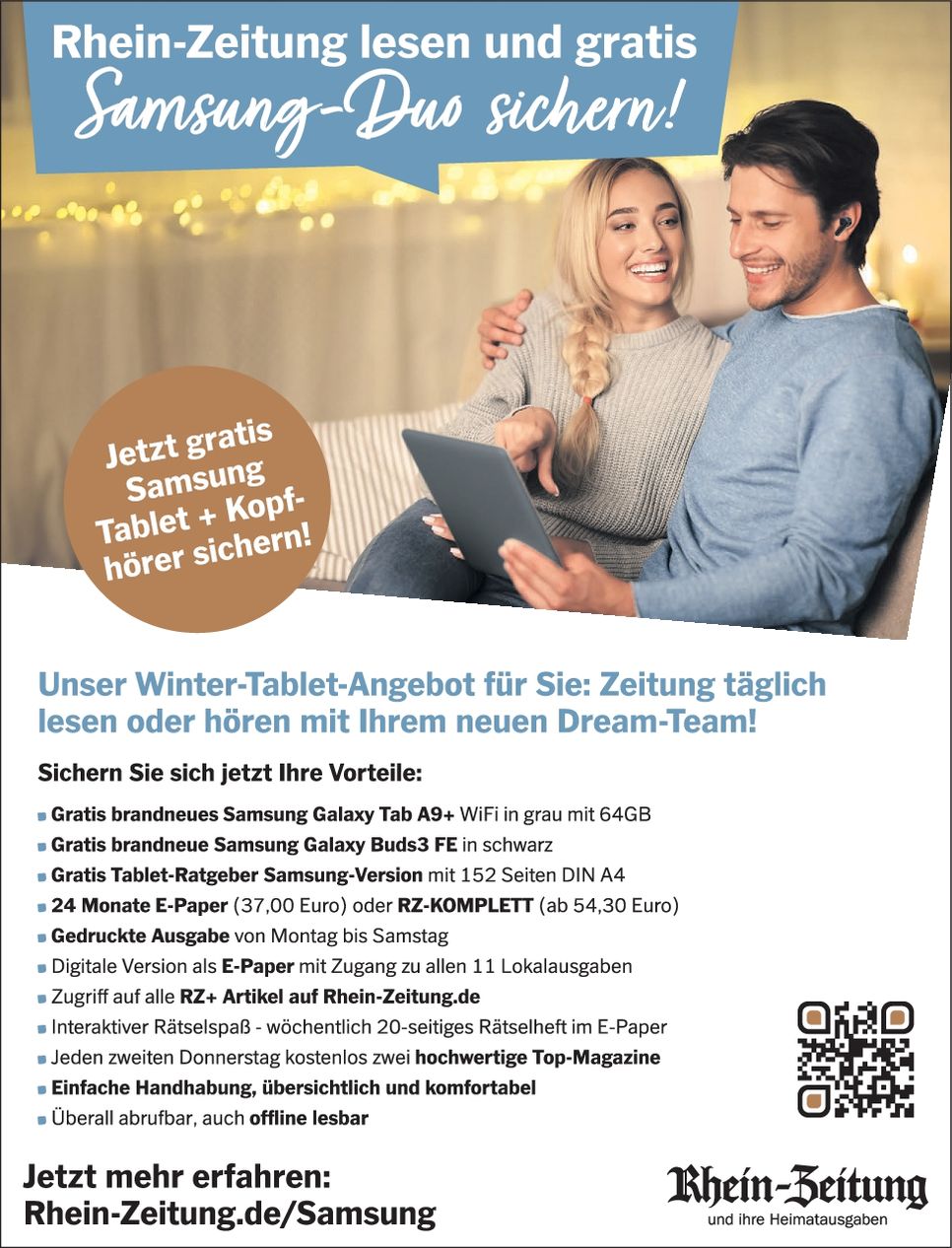 RZ lesen und gratis Samsung-Duo sichern!