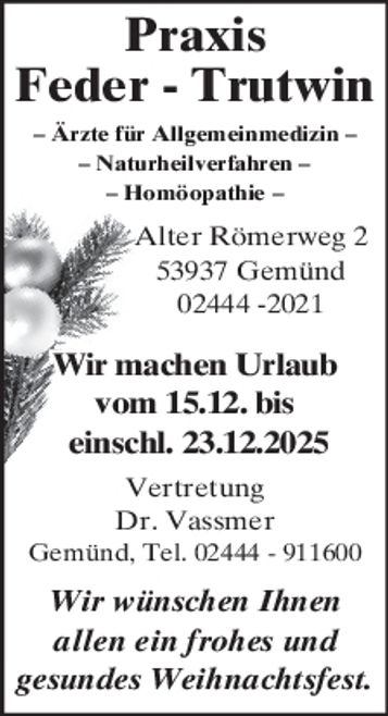 Weihnachtsurlaub