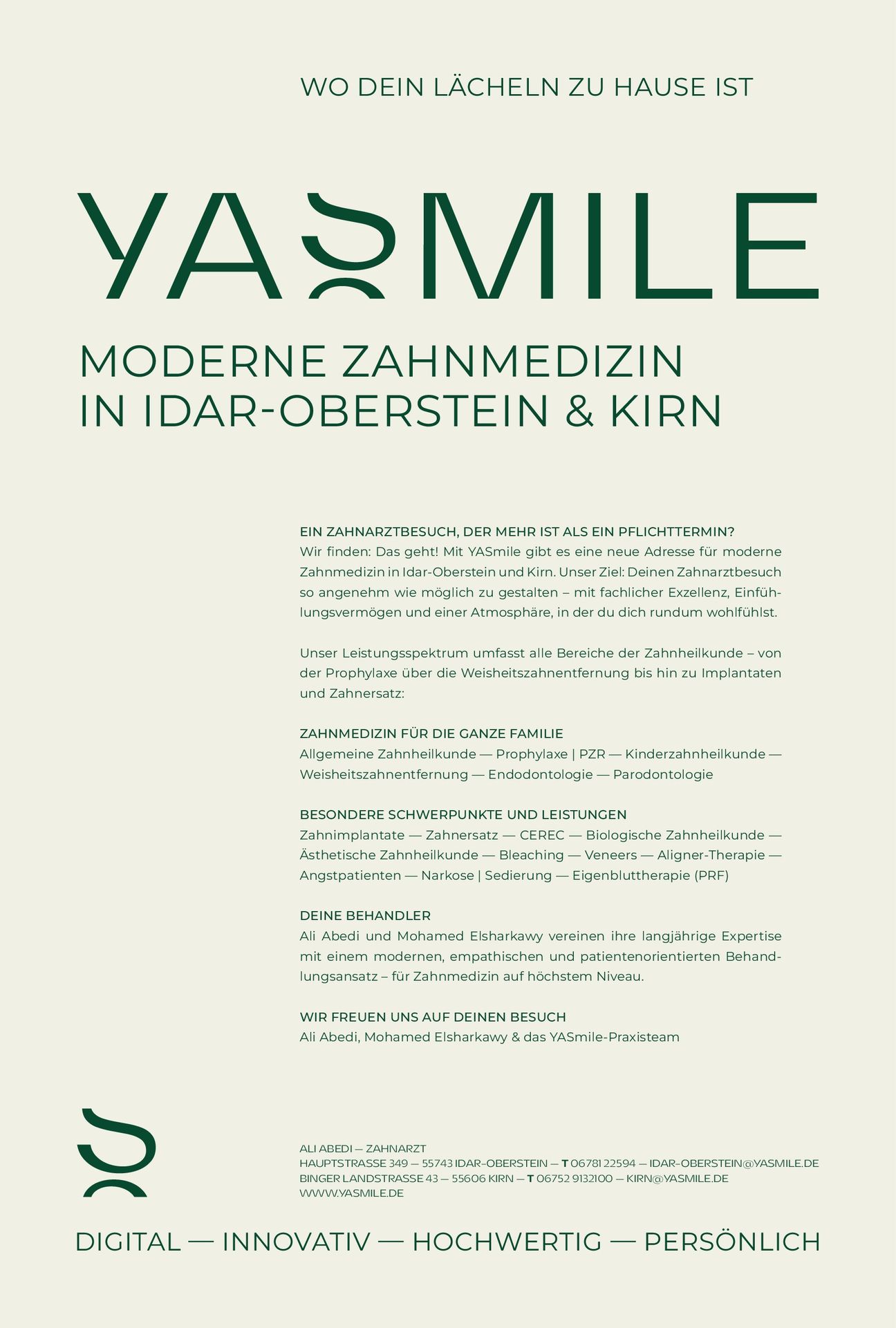 Moderne Zahnmedizin in IO & Kirn