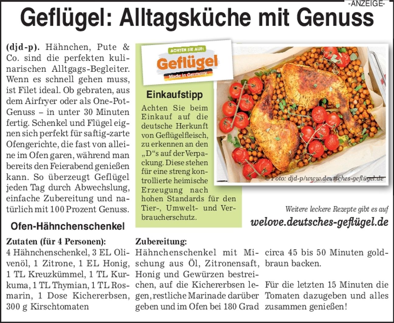Geflügel: Alltagsküche