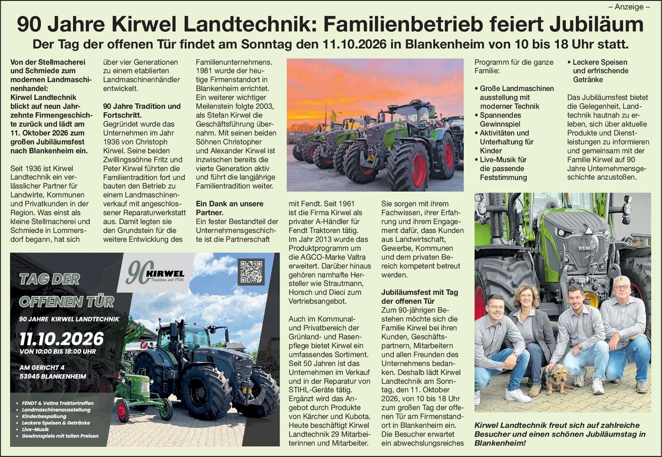 90 Jahre Landtechnik Kirwel