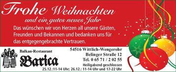 HK Weihnachtsgrüße Wengerohr
