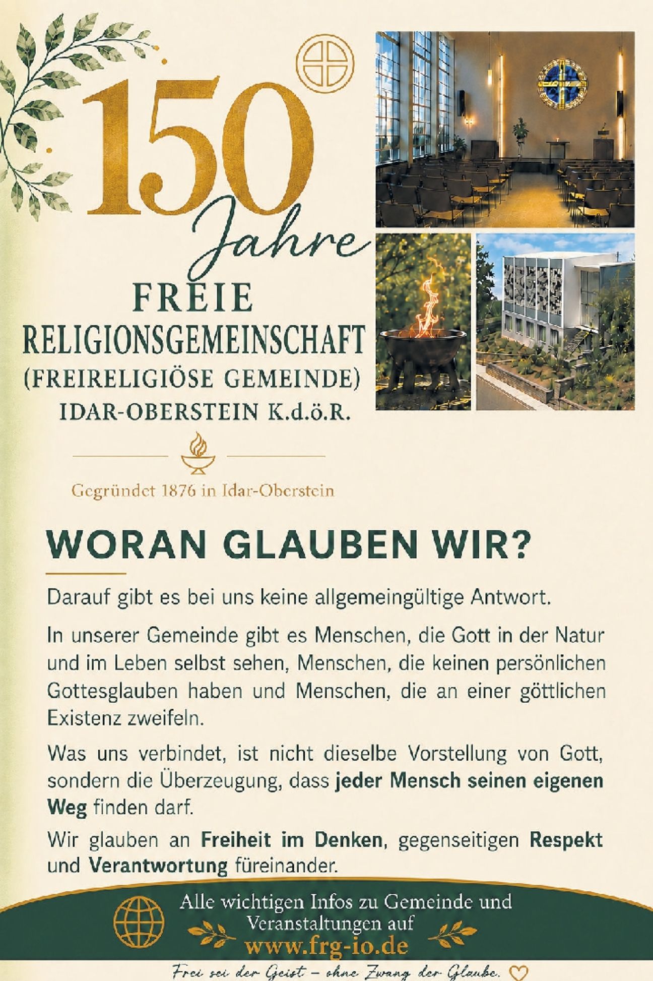 150 Jahre: Woran glauben wir?