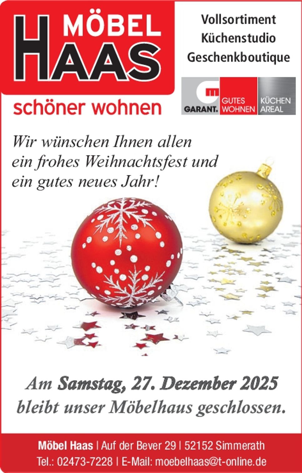 Weihnachtsgrußanzeige