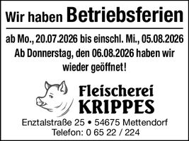 Betriebsferien