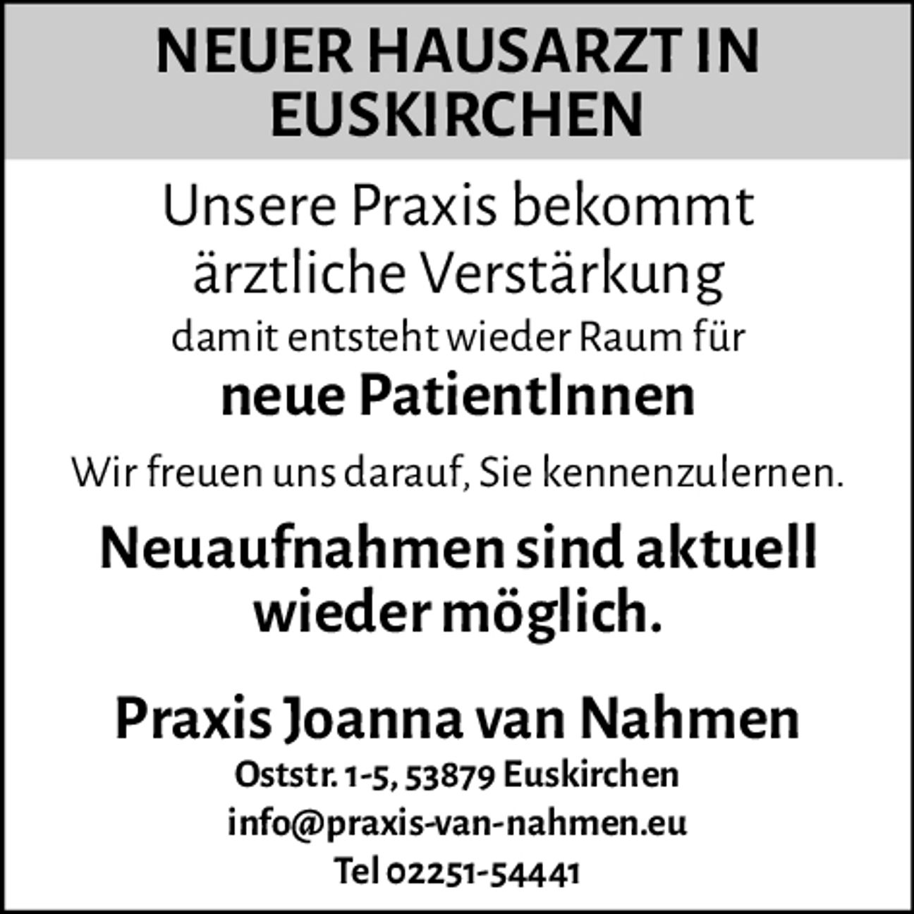 Neuer Hausarzt