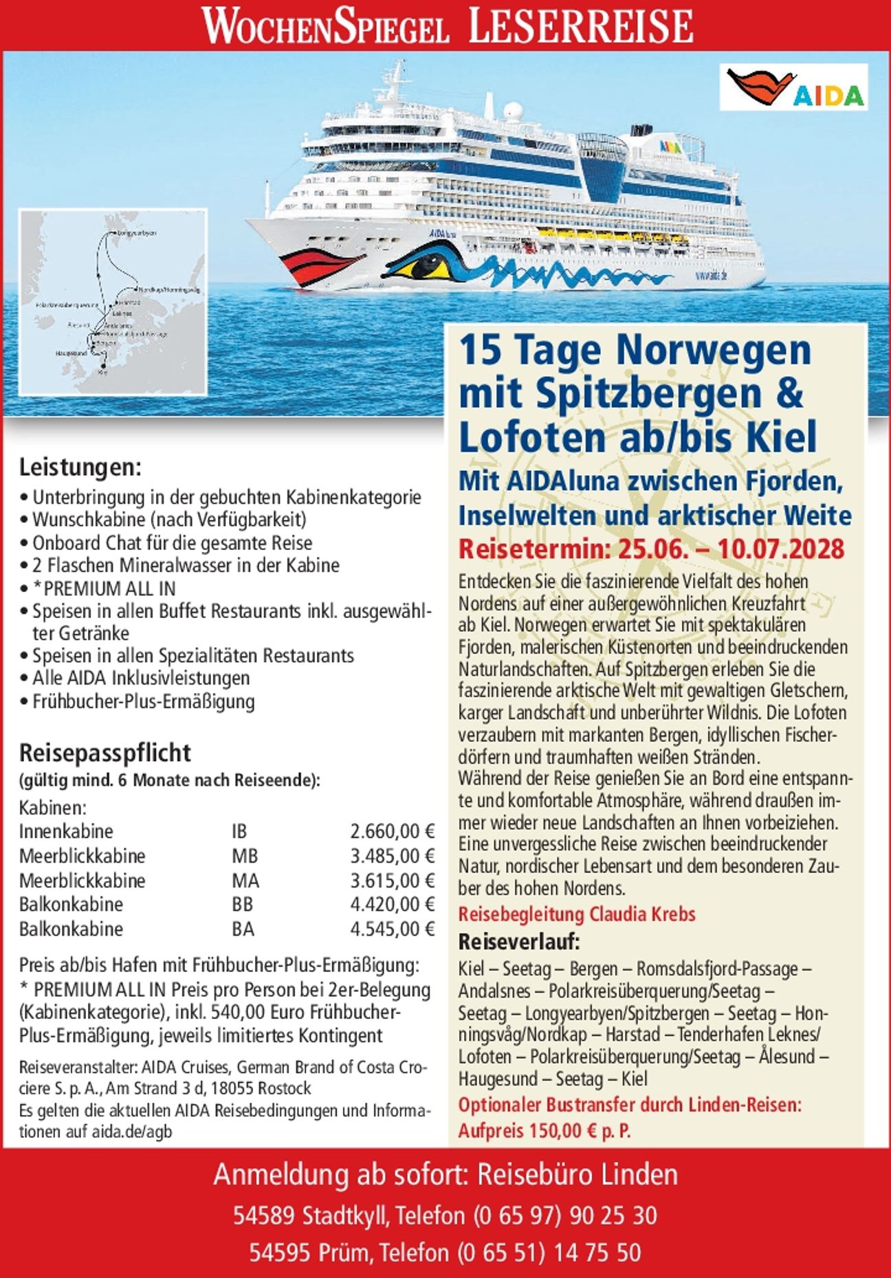 Leserreise AIDA Norwegen/Spitzbergen
