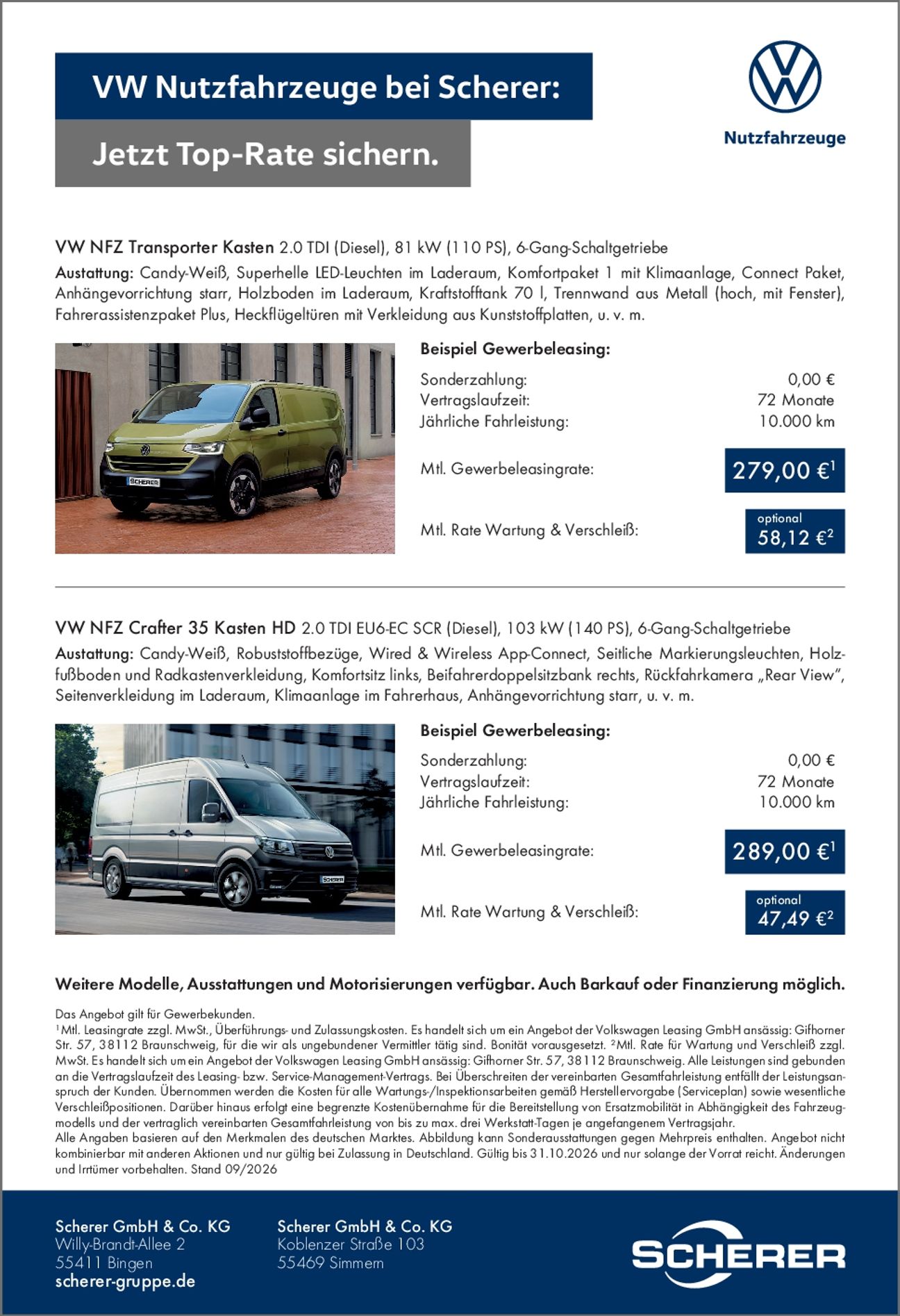 VW Nutzfahrzeuge bei Scherer