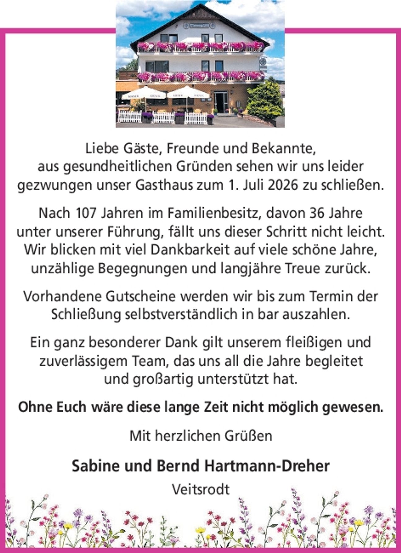 Liebe Gäste,