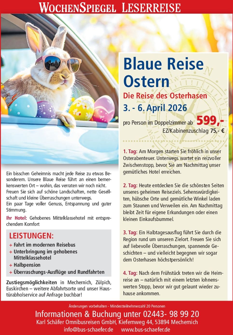 Blaue Reise Ostern