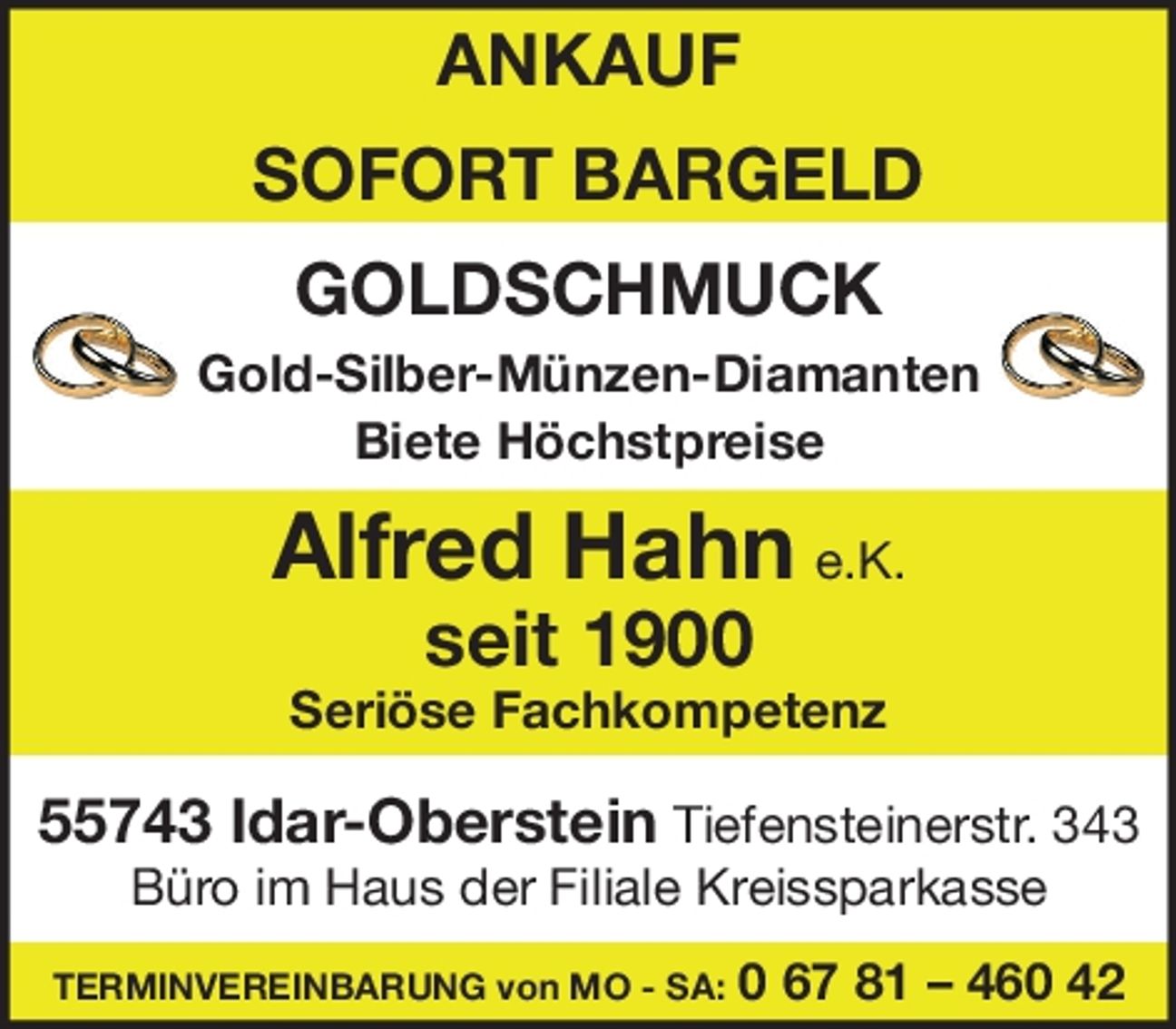 ANKAUF / SOFORT BARGELD