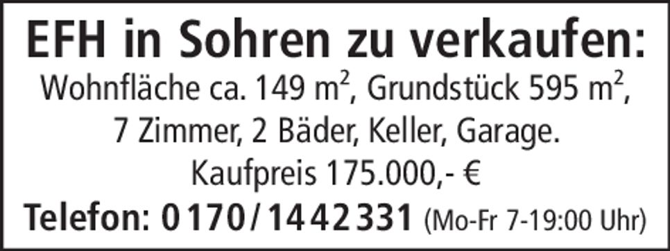 EFH in Sohren zu verkaufen