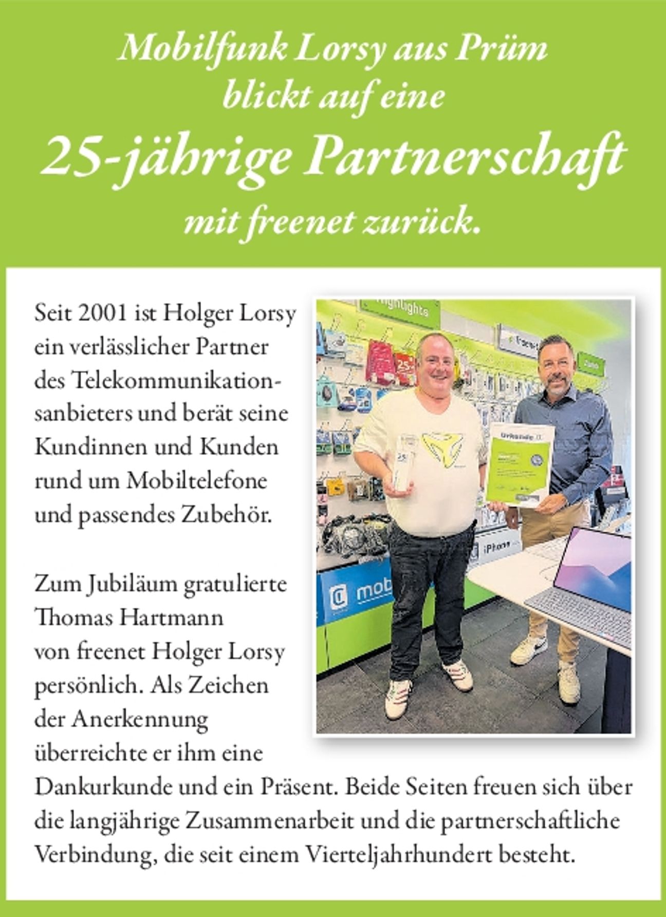 25 Jahre Partner 