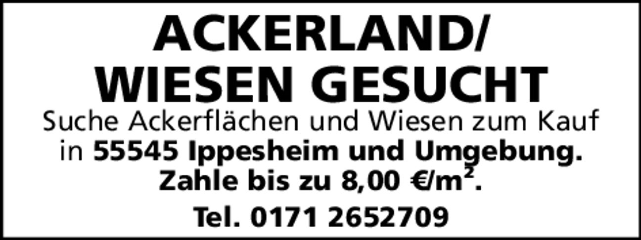 Ackerland gesucht