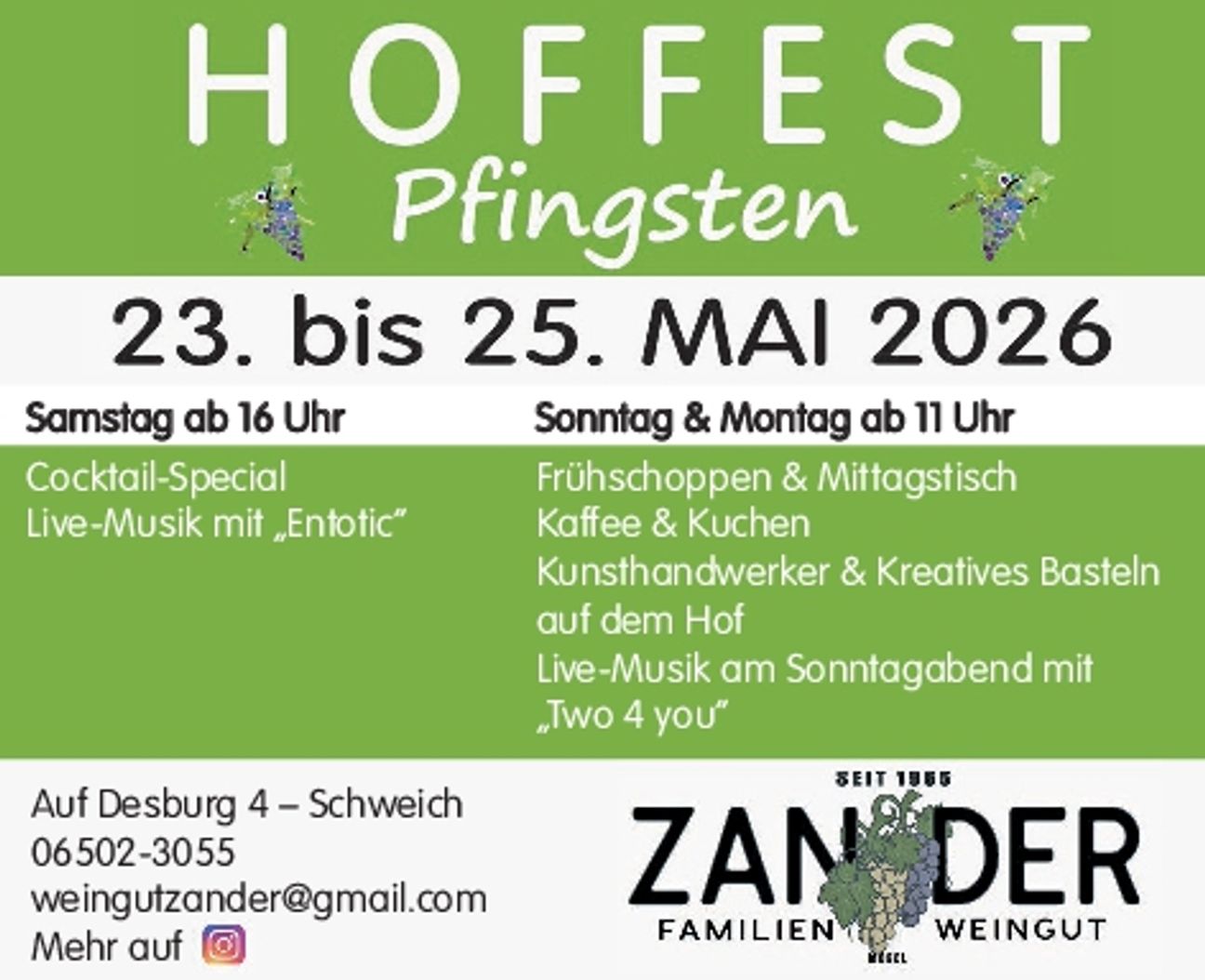 Hoffest Pfingsten Weingut Zander 