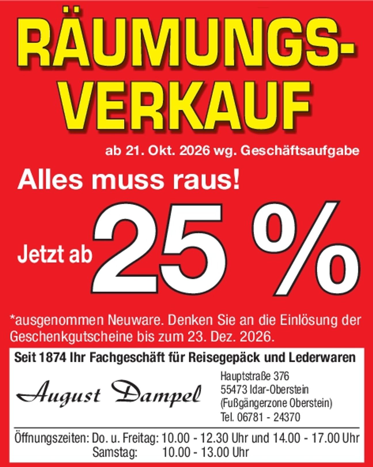 Räumungsverkauf
